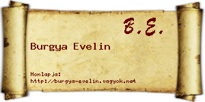 Burgya Evelin névjegykártya